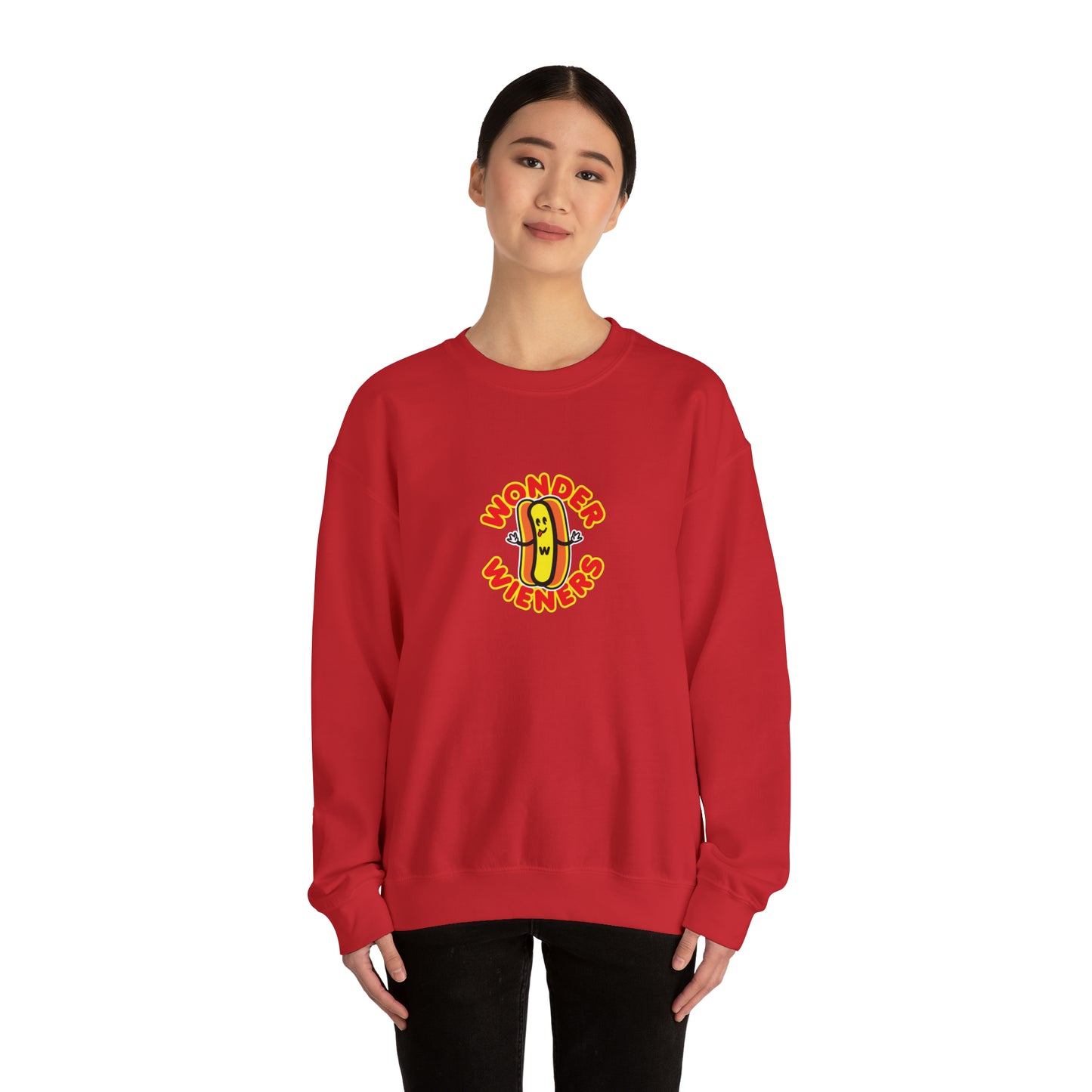 Wonder Wieners Cozy Crewneck Sweatshirt | Red