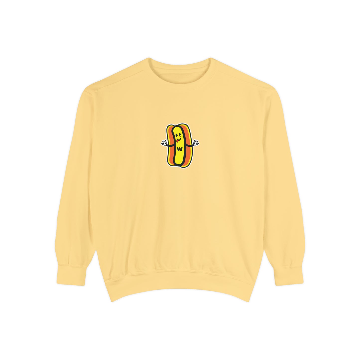 Wonder Wieners Crewneck Sweatshirt - Logo Front, 'Stuffin Buns Since 2001' Back