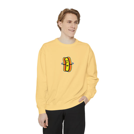 Wonder Wieners Crewneck Sweatshirt - Logo Front, 'Stuffin Buns Since 2001' Back