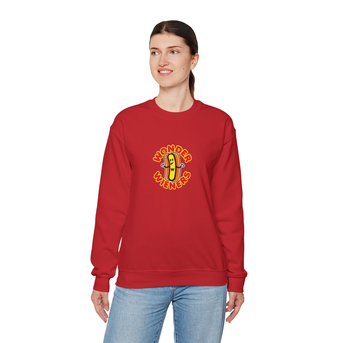 Wonder Wieners Cozy Crewneck Sweatshirt | Red