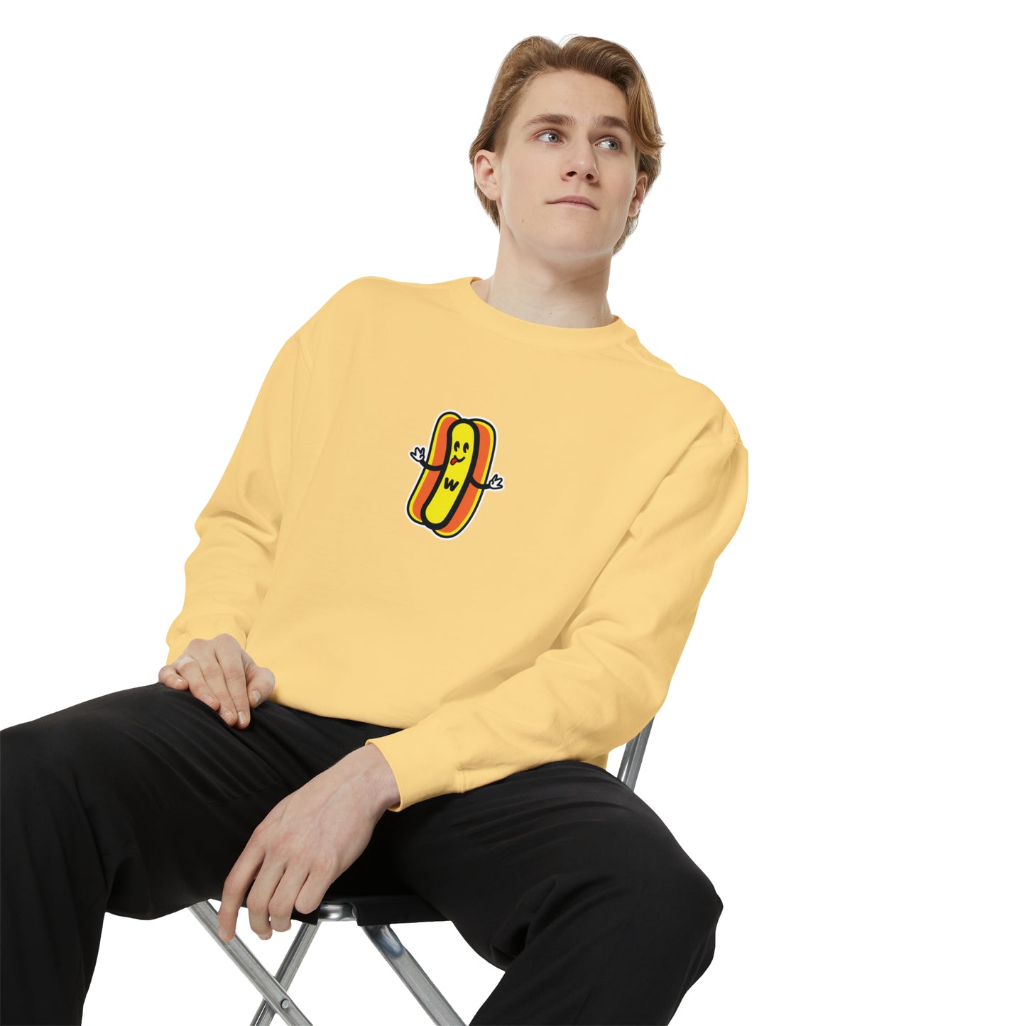 Wonder Wieners Crewneck Sweatshirt - Logo Front, 'Stuffin Buns Since 2001' Back